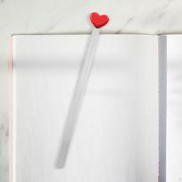 Heart Shaped Bookmark Reading Page Marker Book Separator Stainless Steel Decorative for Women Red white