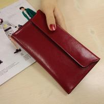 2025 Women's Long Wallet: High-End, Trendy Clutch with Unique Design raudona