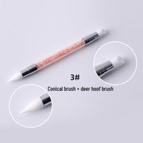 Dual-Head Silicone Nail Art Tool for Carving, Embossing, Gradient, Smudging, and Magic Mirror Effects