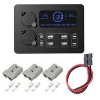 For RVs, SUVs, Boats 12V 100W Portable Control Hub with LED Lights Mini Power Box with LED Lights Adapter LCD Display Power Box juoda