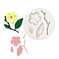 Cake Fondant Biscuit And Dessert Decoration Molds Plum Blossom Cake Decors Silicone Molds for Versatile Baking E white