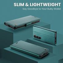 Magnetic Flip Leather Case Magsafe Wallet Case For Samsung A72 A73 A34 A54 A55 A56 A14 A15 A16 A26 A35 A36 Kickstand Phone Cover Card Pocket A05S 4G žalia