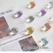 6/12 Pcs 15mm Blingbling Glitter Round Resin Half Ball Fridge Manget Home Decor Sticker Message Note Magnetic Decoration Gift gray