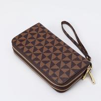Printed Purse Fashion Double Zipper Clutch Bag Unisex Long Purse Clutch Bag