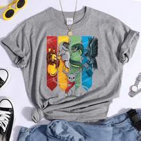 Magic Animal Ladies T Clothing T-shirts Short Sleeve Fashion Female Graphic Tees Hogwarts Print Summer Casual Tshirts Clothes S