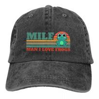 Man I Love Frogs Stripe Baseball Caps Peaked Cap MILF MEME ART Sun Shade Cowboy Hats for Men Trucker Dad Hat Adjustable dramblio kaulas