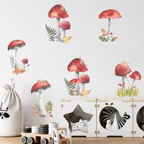 Animacinių filmukų Sienų Lipdukai Pasakų Miško Grybų Augalų Sienų Lipdukas Decal Vaikų Kambario Darželio Meno Sieninė Tapyba Namų Miegamojo Dekoravimui beige