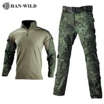 Taktinė kamufliažinė uniforma karinės armijos treniruočių kostiumai Airsoft koviniai marškinėliai + kelnės Medžioklės drabužiai Dažasvydžio snaiperio apranga su taktine kepure S