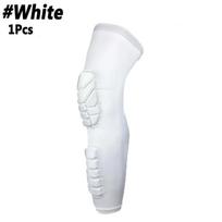 1Pcs Basketball Football Leggings Sleeve Outdoor Sports Leg Knee Protect Elbow Joint Guard Calf Compression,for Running, Cycling M white