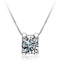 Inlaid horn four-claw zircon necklace women's niche short collarbone chain Korean fashion crystal jewelry