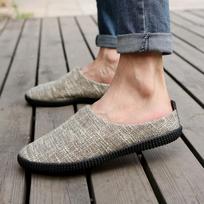 One-pedal lazy shoes men's slippers linen casual shoes men's driving shoes trend half-tray men's shoes 699 37