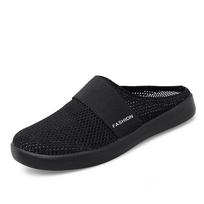 New one-pedal lazy shoes women's summer breathable fly-woven bottom shallow mouth shoes women's slippers large size casual shoes women 35