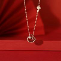 Xiangyun Ruyi Safety Lock Necklace Female Longevity Lock Pendant Mother's Day Birthday Gift for Mom