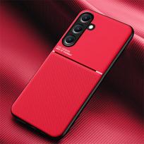 Prabangus odinis magnetinis dėklas, skirtas Samsung Galaxy A16 A06 A55 A35 A25 A15 M15 M35 M55 5G, su minkštu rėmeliu, atsparus smūgiams silikoninis galinis dangtelis Galaxy A06 raudona
