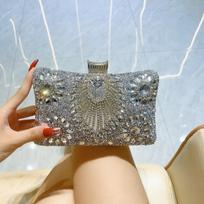 Socialite Heavy Industry Bag Diamond-encrusted Handbag Hand-held Bag, Cheongsam Single-shoulder Crossbody Women's Bag sidabras