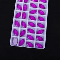 Neon Fluorescent Horse Eye Hand Sewn Drill, Glass Rhinestone Flat Buckle Diy Accessories Clothing Wedding Materials Accessories 9 * 18Mm 28pcs/bag tamsiai violetine spalva