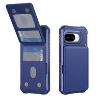 Flip Wallet Case Card Holder Slot Phone Case for Google Pixel 7 8 9 Pro XL 9A 8A 7A Leather Bracket Back Protective Cover For Google Pixel 7A gray