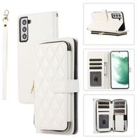 Krepšys per petį Piniginė Telefono dėklas Samsung Galaxy S24 S22 Plus S21 S23FE Note 20 Ultra A13 A32 A52 A53 A33 A14 A34 A54 Kortelių laikiklis Galaxy S21 white