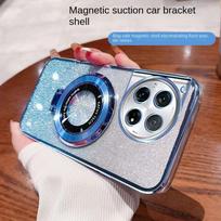 For OnePlus 12 Case Soft Bling Glitter With Ring Magnetic Protective Back Cover Case For OnePlus12 One Plus 12 1+12 Phone Shell For OnePlus 12 mėlyna