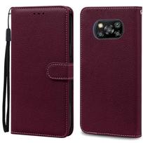 dėklas Xiaomi Poco X3 NFC x 3 GT x3 Pro fundas piniginės atverčiamas odinis telefono dėklas prabangus coque skirtas xiaomi poco x3 pro dėklo dangteliui POCO X3 Pro vyno raudonos spalvos