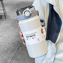 MULAN 1000ML Stainless Steel Cold Water Thermos Bottle With Lid And Straw Household Kitchen Water Bottle Fashion Coffee Cup 1000ML-1200ML