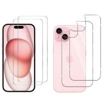 Tempered Glass Screen and Back for iPhone 15 [2 Pack] Glass Film Protection Phonillico® skaidri