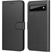 Case for Google Pixel 6 PRO - Black Wallet Flap Magnetic Clasp Card Storage Phonillico® juoda