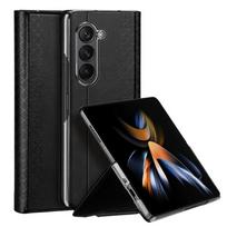 Samsung ZFold7 dėklas Plonas prabangus atlenkiamas dėklas su skyriumi rašikliui W25 Sulankstomas ekranas Kortelių laikiklis Samsung Z Fold5 5G juoda