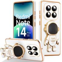 Case for Xiaomi Redmi Note 14 Pro Plus 5G/Note 14 Pro+ 5G, Silicone with Astronaut Stand - White