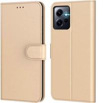 Coque pour Xiaomi Redmi Note 12 - Protection Dorée Anti-Rayures Cuir PU Souple 360 Degré