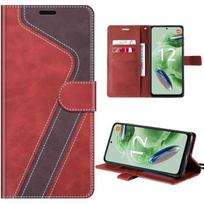 Coque - E.F.Connection - pour Redmi Note 12 5G - Rouge - Cuir PU - Souple - Portefeuille