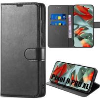 Full Case for Google Pixel 9 Pro XL - Shockproof Synthetic Leather Flap Protection Black