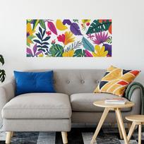Spalvingi atogrąžų augalai Miegamojo Svetainės Namų Sienos Fonas Kraštovaizdžio Dekoracija Sienos Lipdukai 44*100cm/fun-f622 107 gray