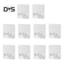 10/20Pcs Wall Mounted Storage Hooks Cord Holder Transparent Easy to Install Adhesive Cable Management Hanger Hooks 10 pcs