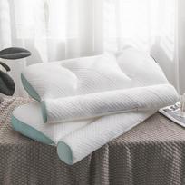 New Pillow Neck Protection Sleeping Household Pillow Core Breathable Massage Knitted Cotton Neck Protection Pillow Single Pillow Core Nantong 48*74cm white