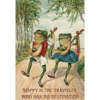 Japanese Vintage Colorful Funny Frog Playing Banjo Singing Frog Chorus Poster Canvas Painting Wall Art Living Room Home Decor 21cm×30cm NoFrame