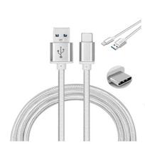 USB-C Cable - 123 - 1 Meter - Silver Nylon - Compatible Samsung Galaxy A41/A42/M13 4G