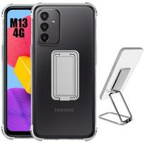 Silicone case for Samsung Galaxy M13 transparent shockproof with adjustable metal support skaidri
