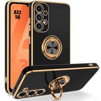 Ring Case - BOOLING - for Samsung Galaxy A32 5G - Anti-Scratch - Flexible - Black juoda