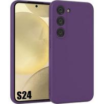 Protective Case - Booling - for Samsung Galaxy S24 - Dark Purple - Shockproof Silicone - Slim violetinė