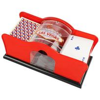 Manual Card Shuffler Poker Shuffler 2 Deck Card Rack Simple Hand Crank System Casino Shuffler For Family Holiday Christmas Party raudona