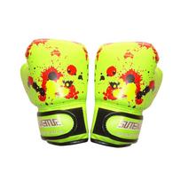 2Pcs/set Kids Boxing Gloves PU Leather Sponge Mitts Workout Exercise Training Martial Arts Boxing Gloves for Karate Muay Thai žalia