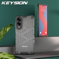 KEYSION Shockproof Armor Case for Samsung S25 Edge 5G Soft Silicone+PC Transparent Honeycomb Phone Cover for Galaxy S25 Edge 5G for Galaxy S25 Edge tamsiai pilka spalva