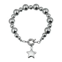 Jewelry Metal Texture Pentagram Pendant Removable Clavicle Chain Necklace Bracelet Set Female
