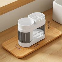 New Bathroom Toothbrush Toothpaste Shelf Simple Advanced All-in-one Toothbrush Mouthwash Cup Bathroom Wash Set Cup Holder white