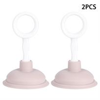 2Pcs Handheld Suction Pipe Cleaner Pipeline Dredging Cleaning Tool for Kitchen Bathroom UsePink rožinė