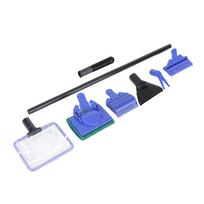 5-in-1 Akvariumo Šepetėlis Žvyro Grėblys Tinklelis Šakutė Kempinė Valymo Įrankių Rinkinys blue