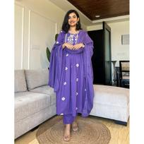 Bolidvudo Anarkali Kurti Kelnės Dupata Komplektas Moterims Vakarėliams Salwar Kostiumas Dizaineris VFP-1877a M-38