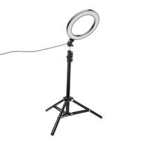 20cm Fotografijos Pritemdoma LED Asmenukių Žiedinė Lempa Video Tiesioginei Transliacijai USB Lempa su Telefono Laikikliu Trikoju