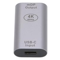 TypeC Female to MiniDP Female Adapter Portable USBC Adapter HighDefinition Computer TV Cable